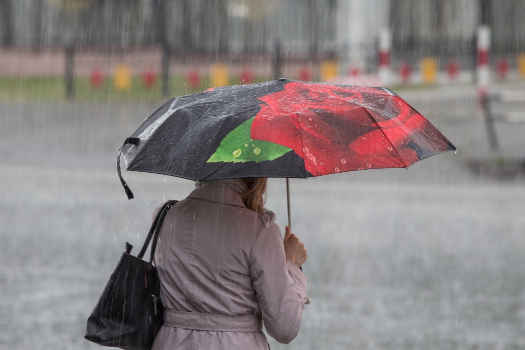 Девушка под зонтом в дождь фото